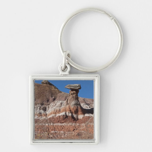 USA, Texas, Panhandle, Hoodoo Fyrkantig Silverfärgad Nyckelring (Framsidan)