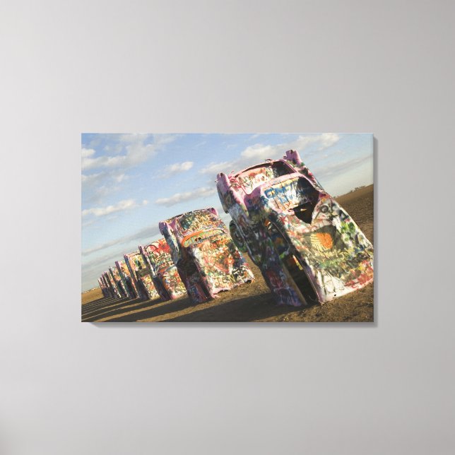 USA, TEXAS, Panhandle-området, Amarillo: Cadillac Canvastryck (Framsida)