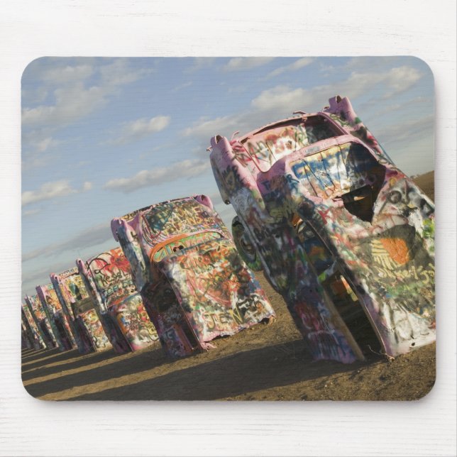 USA, TEXAS, Panhandle-området, Amarillo: Cadillac Musmatta (Framsidan)