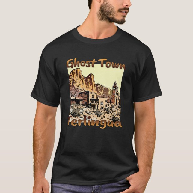 USA Texas Terlingua Ghost Town Design T Shirt (Framsida)