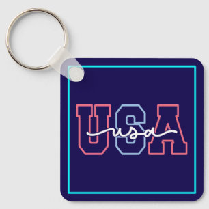 USA-text 4:e juli-design-62118 Nyckelring