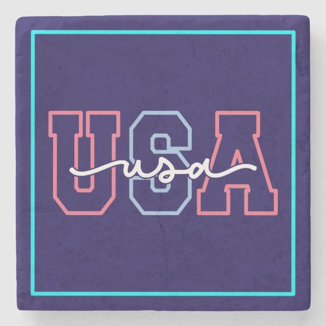 USA Text 4:e Juli Design-62118 Stenunderlägg (Framsidan)