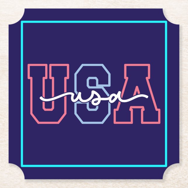 USA-text 4:e juli-design-62118 Underlägg Papper (Framsida)