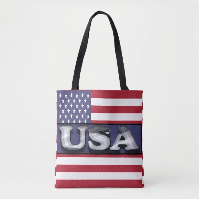 USA Text American flagga Tygkasse (Framsida)