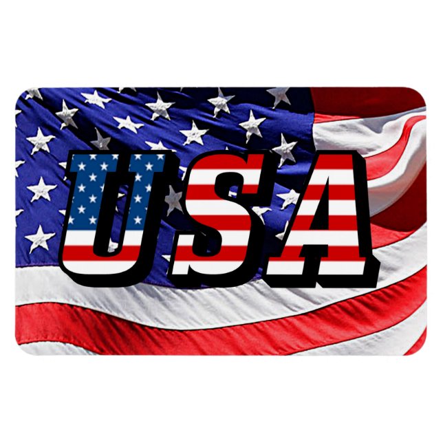USA Text Förenta staterna Flagga Flexible Magnet (Horisontell)