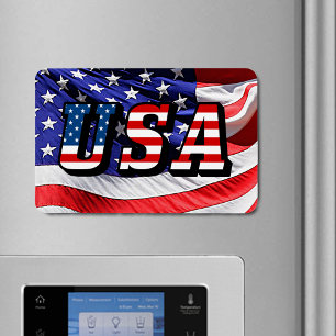 USA Text Förenta staterna Flagga Flexible Magnet