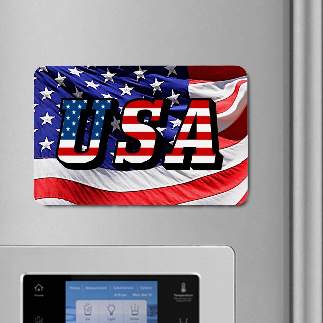 USA Text Förenta staterna Flagga Flexible Magnet (USA Text United States of America Flag Flexible Magnet)