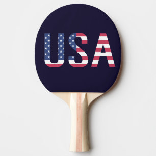 USA textamerikanska flaggan på beställnings- Pingisracket