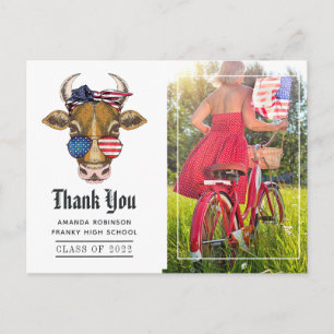 USA themed Studenten Photo Tack Vykort