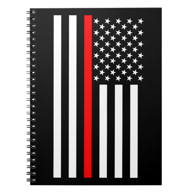 USA Thin Red Line Anteckningsbok Med Spiral (Framsidan)