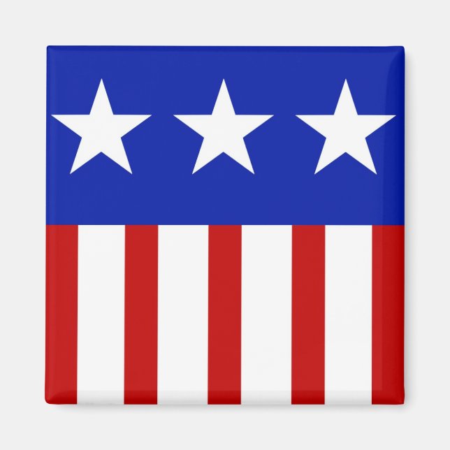 USA-Three Star American Flagga Magnet (Framsidan)