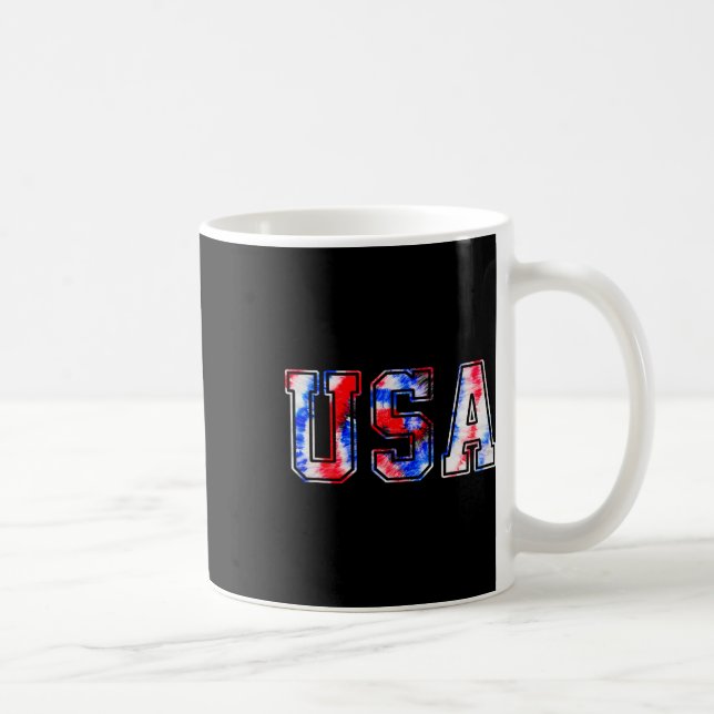 Usa Tie Dye Patriotic Rött vitt blått 4 juli 2011 Kaffemugg (Höger)