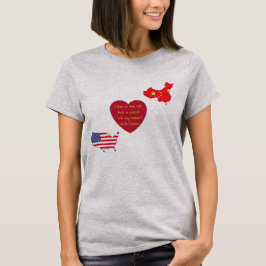 USA till chinahjärtaT-tröja T Shirt