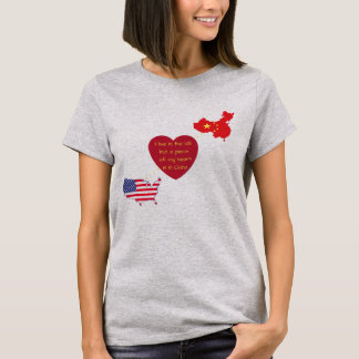 USA till chinahjärtaT-tröja T Shirt