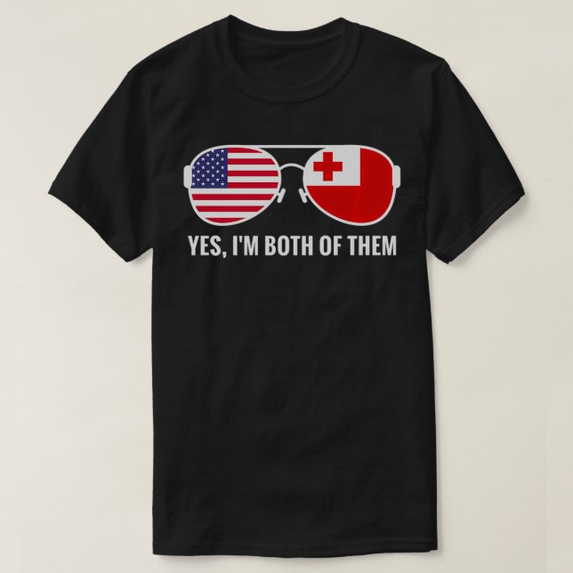 USA Tonga Flag Sunglasses Tongan Americans asperge T Shirt (Design framsida)