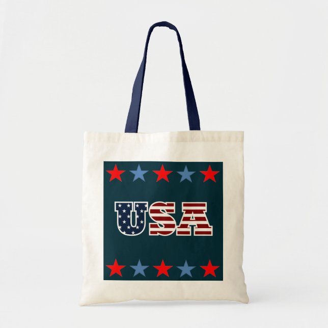USA Tote Bag Tygkasse (Framsidan)