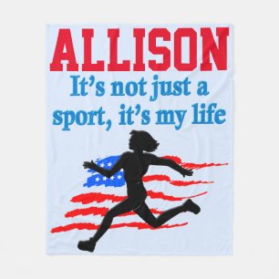 USA TRACK AND FÄLT PERSONLIG FLEECE BLANKET