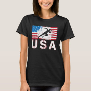 USA Track and fält team Amerikanska flagga US man T Shirt