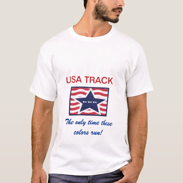USA TRACK "Den enda gången i färg springa" T-shirt (Framsida)