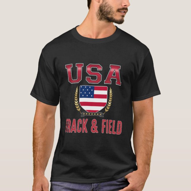 Usa Track Fält T Shirt (Framsida)