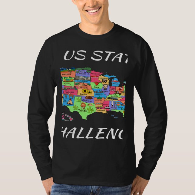 USA Travel  Visit 50 States Map T Shirt (Framsida)