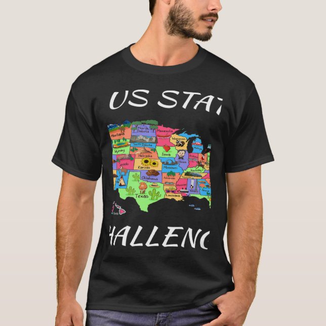 USA Travel  Visit 50 States Map T Shirt (Framsida)