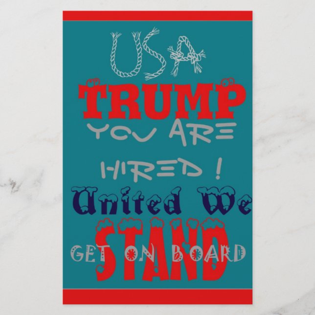 USA Trump du är anhållen! United we Stposition Art Brevpapper (Framsida)