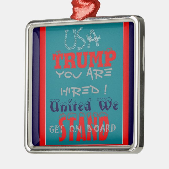 USA Trump du är anhållen! United we Stposition Art Julgransprydnad Metall (Vänster)