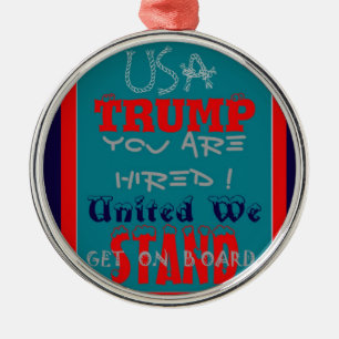 USA Trump du är anhållen! United we Stposition Art Julgransprydnad Metall