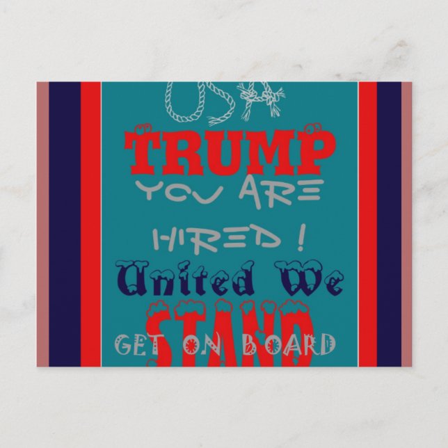 USA Trump du är anhållen! United we Stposition Art Vykort (Framsida)