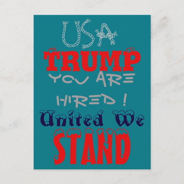 USA Trump du är anhållen! United we Stposition Art Vykort (Framsida)