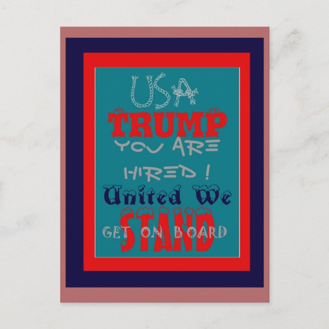 USA Trump du är anhållen! United we Stposition Art Vykort (Framsida)