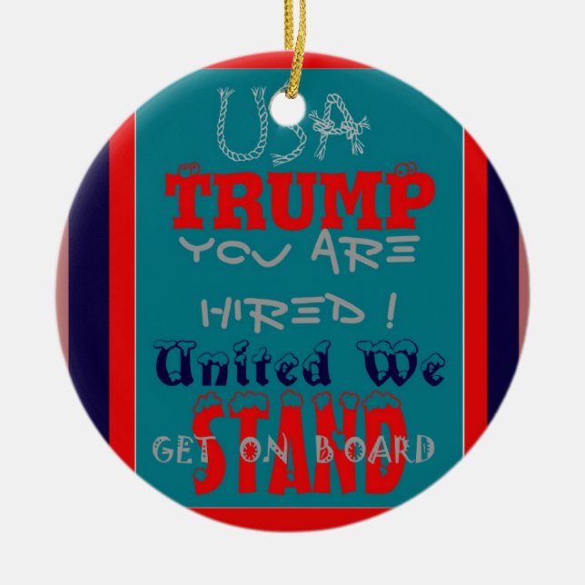 USA Trump du är anhållen! Unna oss! Julgransprydnad Keramik (Framsidan)