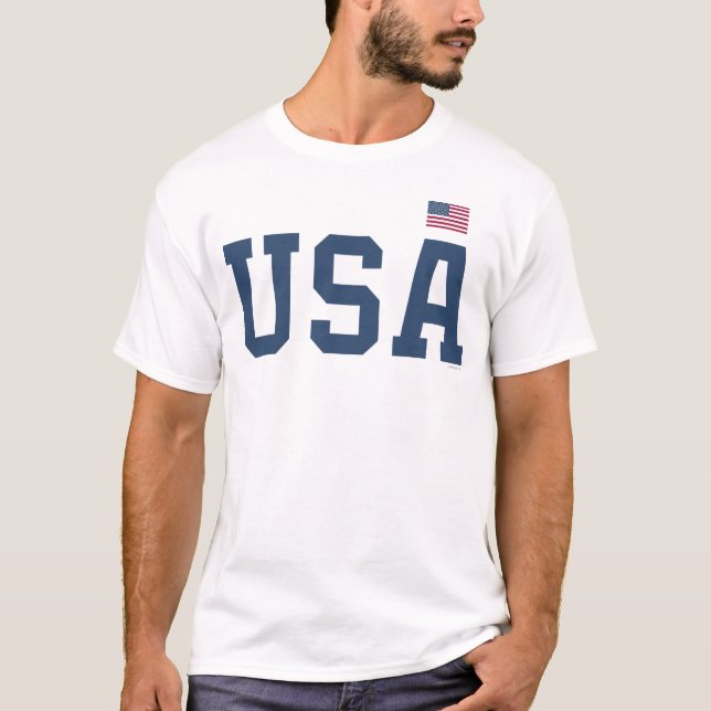 USA Tshirt Patriotic American Flagga 4 juli T Shirt (Framsida)