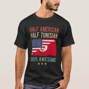 USA, Tunisien Flagga, halv amerikansk, halv tunisi T Shirt
