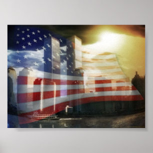 USA Twin Torn Poster
