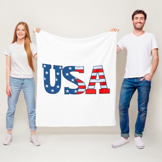 USA Typografi Fleecefilt (På plats)