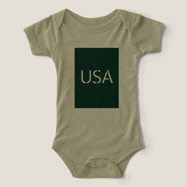 "USA Typografi i Grönt - Snyggt- och fetstil T Shirt (Design Framsida)