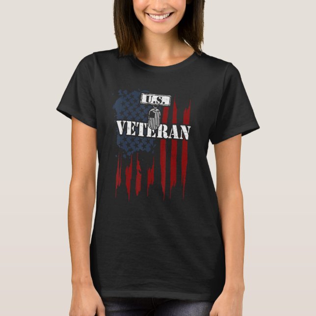 USA U S  Veteran   Veteran Uttryck T Shirt (Framsida)