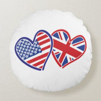 USA—UK-Kärlek Rund Kudde
