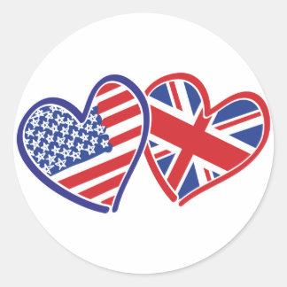 USA—UK-Kärlek Runt Klistermärke