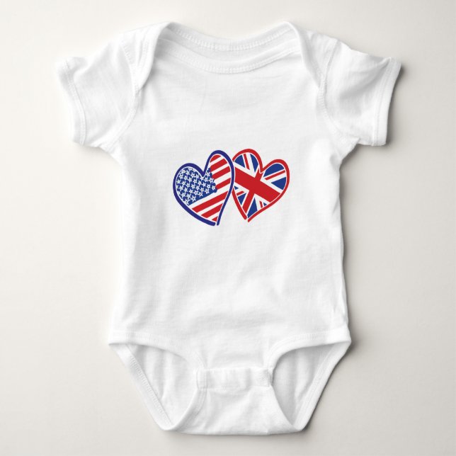 USA—UK-Kärlek Tee Shirt (Framsida)