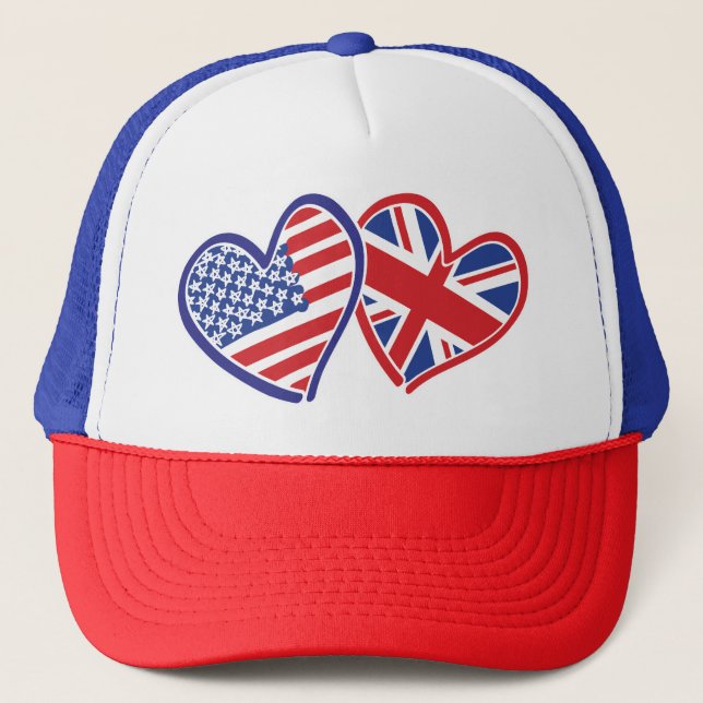 USA—UK-Kärlek Truckerkeps (Framsida)
