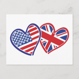 USA—UK-Kärlek Vykort