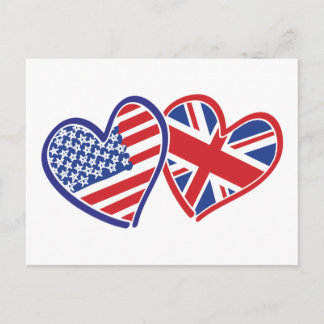 USA—UK-Kärlek Vykort
