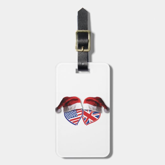 USA-UK-Santa-Hats Bagagebricka (Vertikal Framsida)