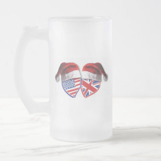 USA-UK-Santa-Hats Frostat Ölglas