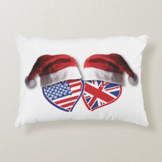 USA-UK-Santa-Hats Prydnadskudde
