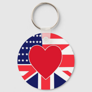 USA-/UKkärlek Nyckelring