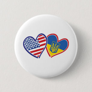 USA-Ukraina-Flaggor Knapp